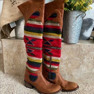 FREEBIRD Aztec over the knee boots